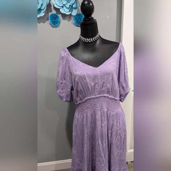 Dex Purple Ruched Mini Sundress - Picture 2 of 7